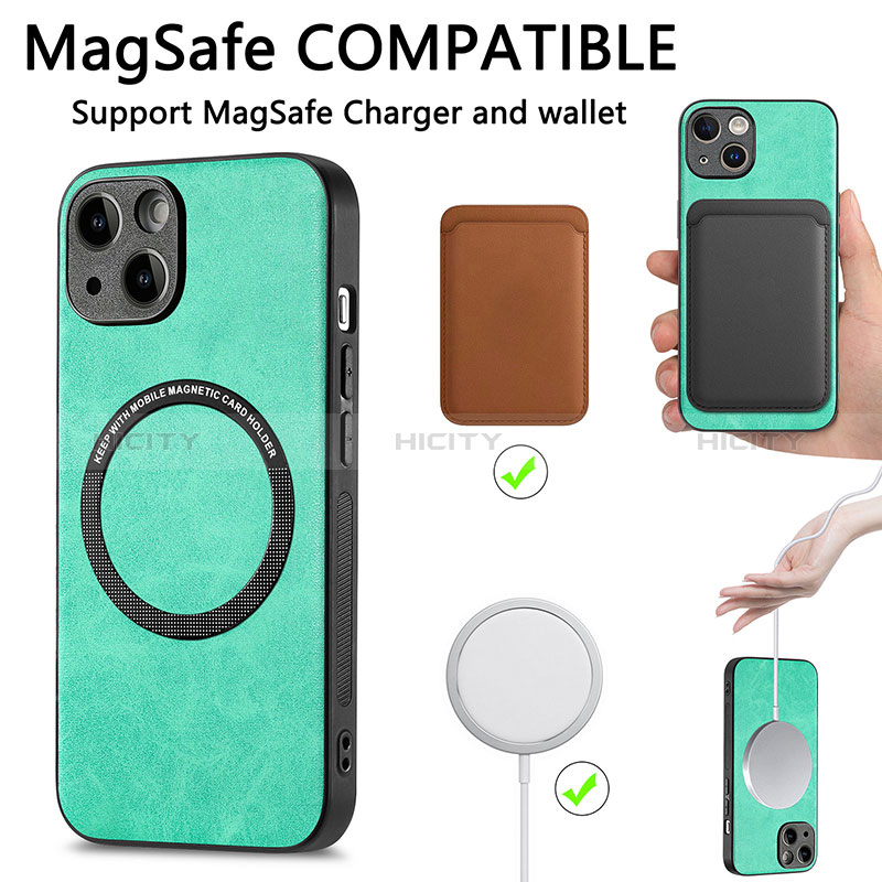 Custodia Silicone Morbida In Pelle Cover con Magnetico S11D per Apple iPhone 15 Plus