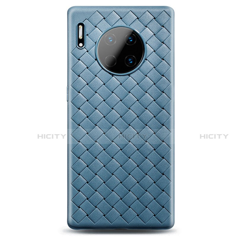 Custodia Silicone Morbida In Pelle Cover D01 per Huawei Mate 30 Pro 5G Cielo Blu