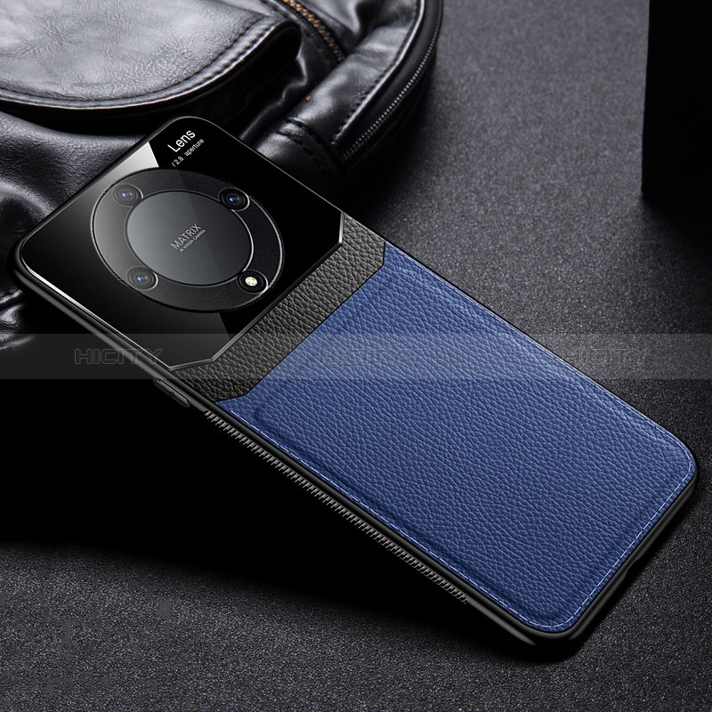 Custodia Silicone Morbida In Pelle Cover FL1 per Huawei Honor Magic6 Lite 5G Blu