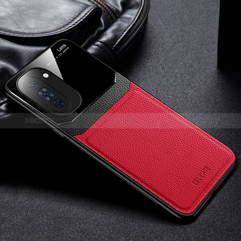 Custodia Silicone Morbida In Pelle Cover FL1 per Huawei Nova 10 Rosso