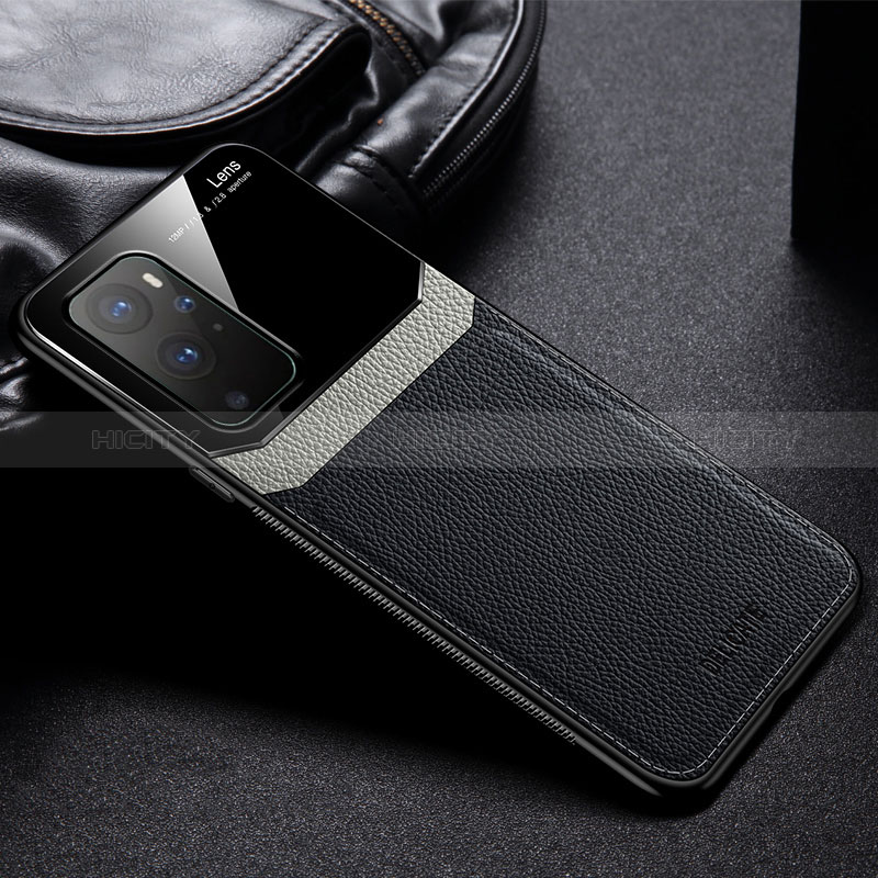 Custodia Silicone Morbida In Pelle Cover FL1 per OnePlus 9 Pro 5G Nero