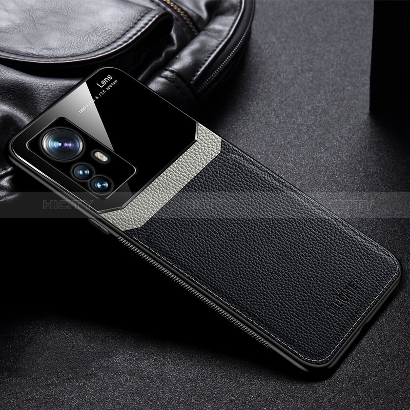 Custodia Silicone Morbida In Pelle Cover FL1 per Xiaomi Mi 12T 5G Nero