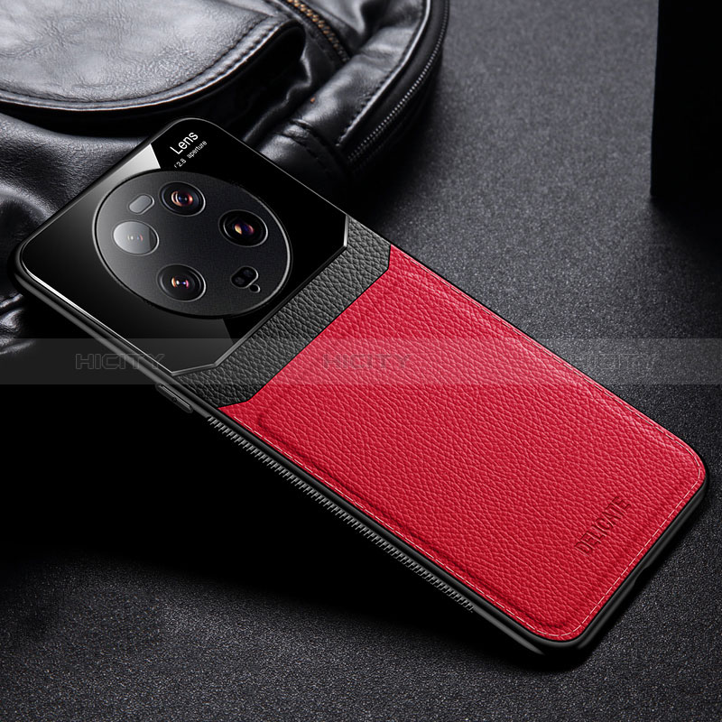 Custodia Silicone Morbida In Pelle Cover FL1 per Xiaomi Mi 13 Ultra 5G Rosso