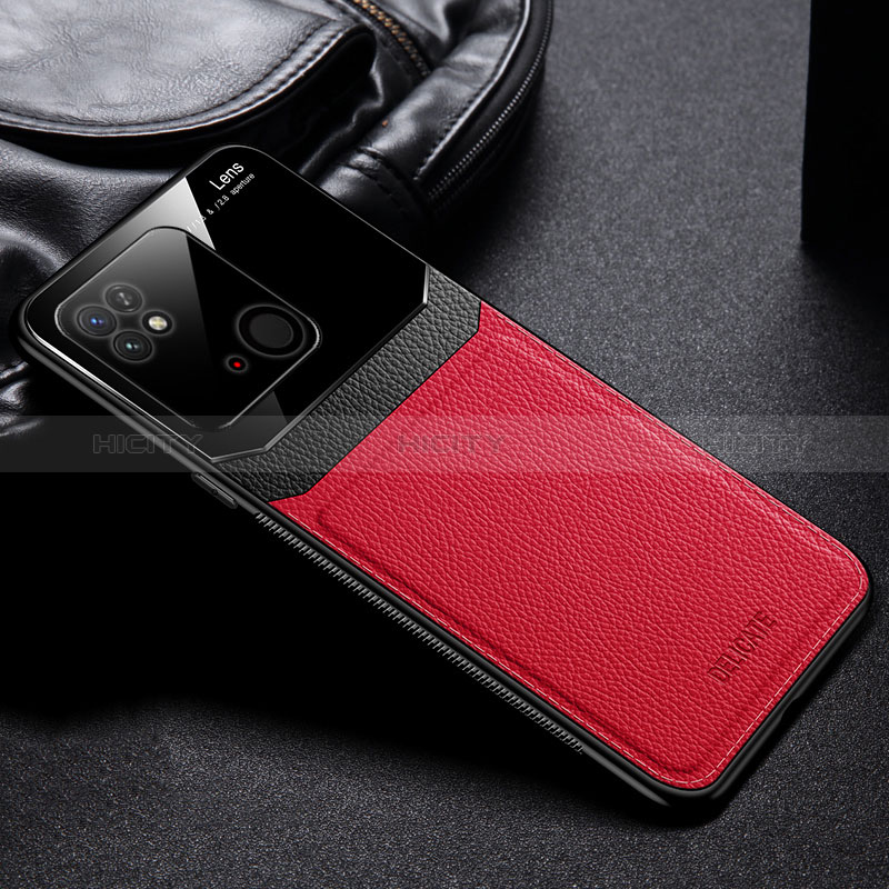 Custodia Silicone Morbida In Pelle Cover FL1 per Xiaomi Redmi 10C 4G Rosso