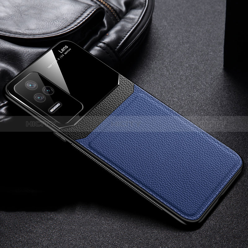 Custodia Silicone Morbida In Pelle Cover FL1 per Xiaomi Redmi K40S 5G Blu