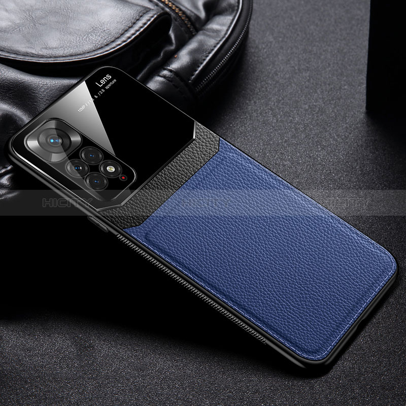 Custodia Silicone Morbida In Pelle Cover FL1 per Xiaomi Redmi Note 11 4G (2022) Blu