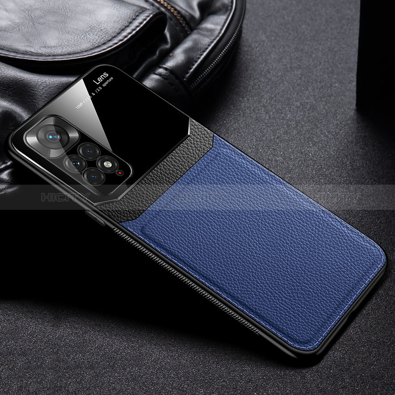 Custodia Silicone Morbida In Pelle Cover FL1 per Xiaomi Redmi Note 11 Pro 4G Blu