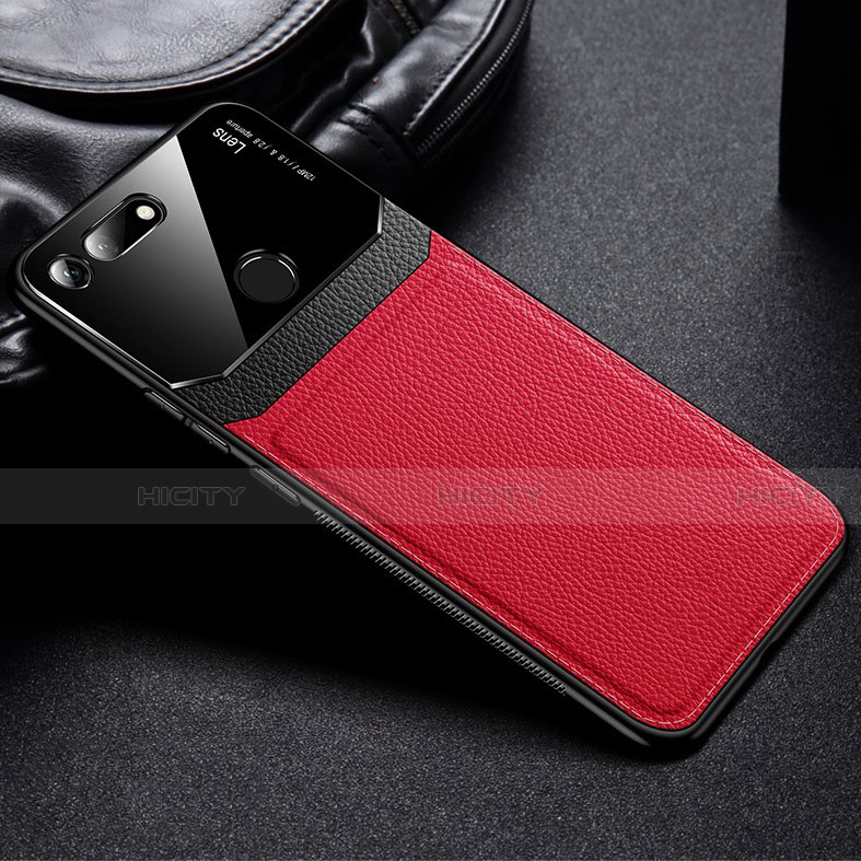 Custodia Silicone Morbida In Pelle Cover H01 per Huawei Honor V20 Rosso