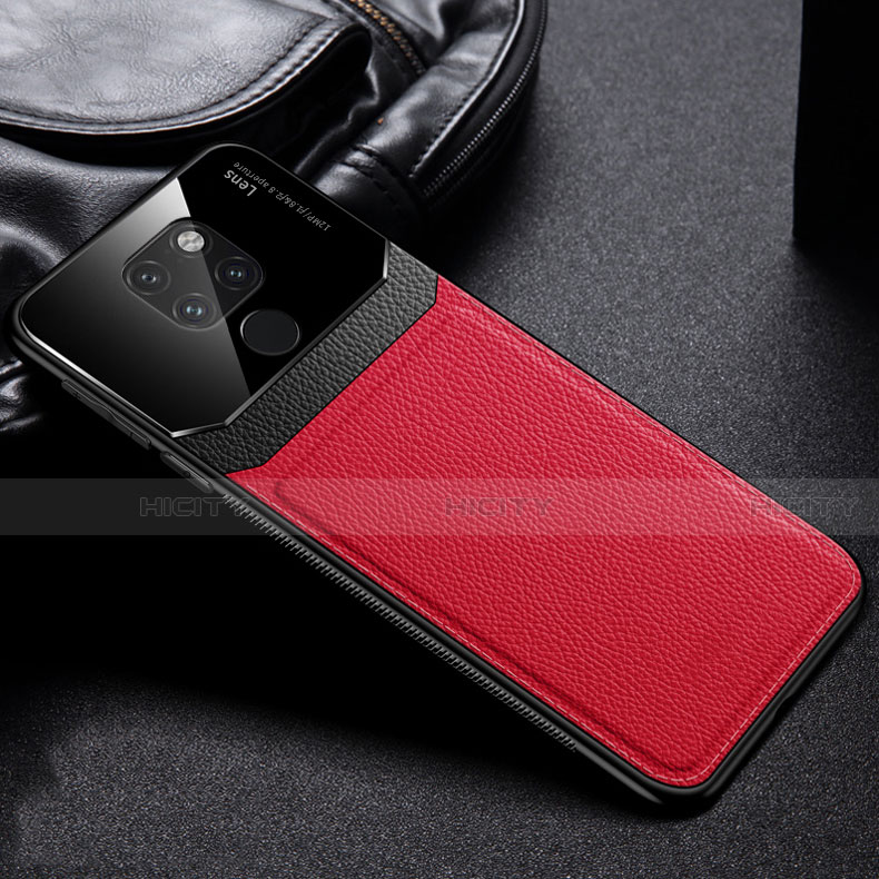 Custodia Silicone Morbida In Pelle Cover H01 per Huawei Mate 20 Rosso