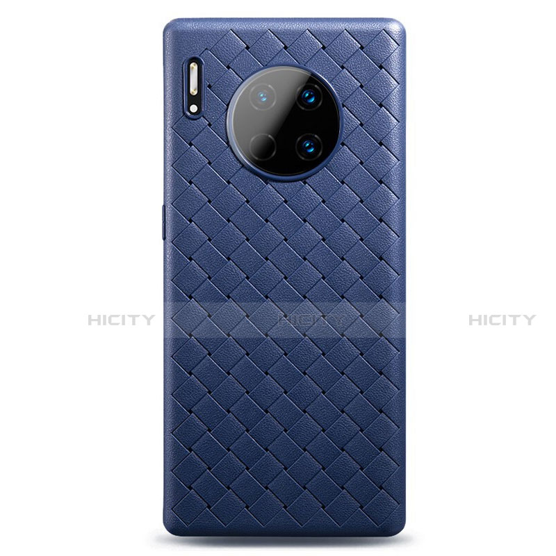 Custodia Silicone Morbida In Pelle Cover H01 per Huawei Mate 30 Pro 5G Blu