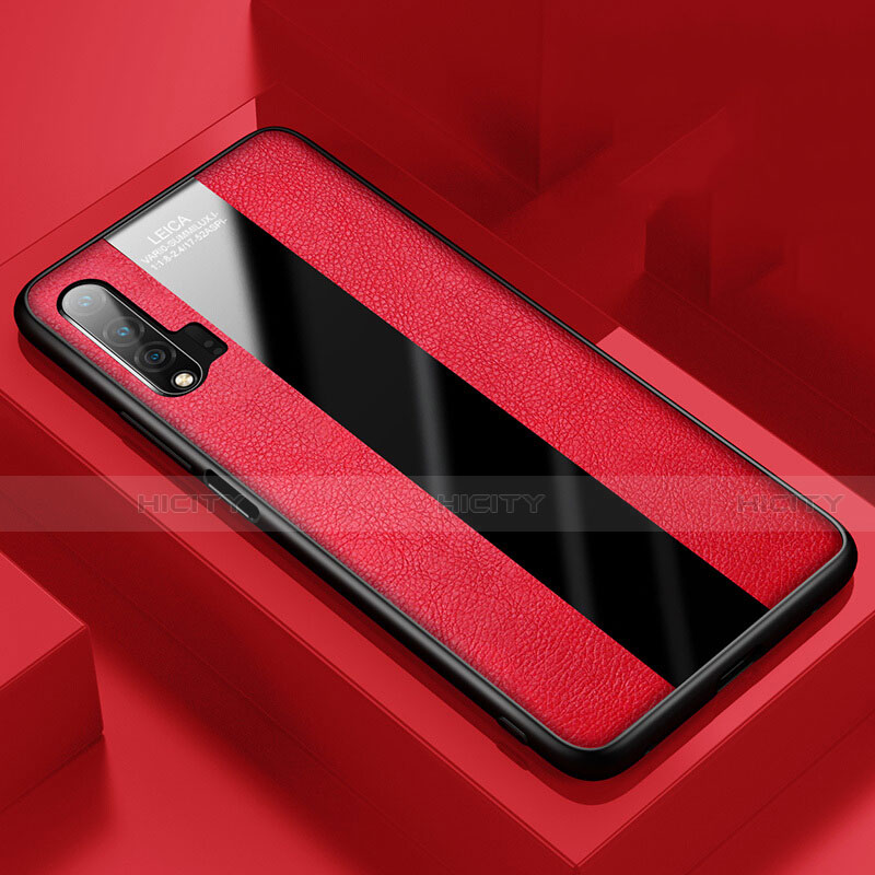 Custodia Silicone Morbida In Pelle Cover H01 per Huawei Nova 6 5G Rosso