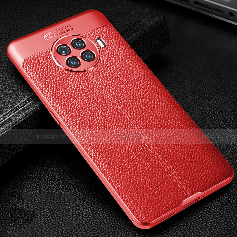 Custodia Silicone Morbida In Pelle Cover H01 per Oppo Ace2 Rosso