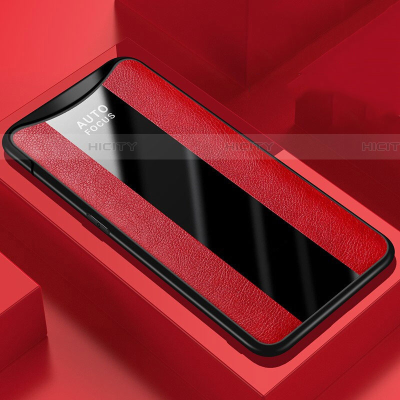 Custodia Silicone Morbida In Pelle Cover H01 per Oppo Find X Super Flash Edition Rosso