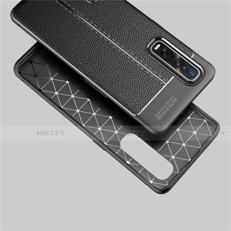 Custodia Silicone Morbida In Pelle Cover H01 per Oppo Find X2 Pro