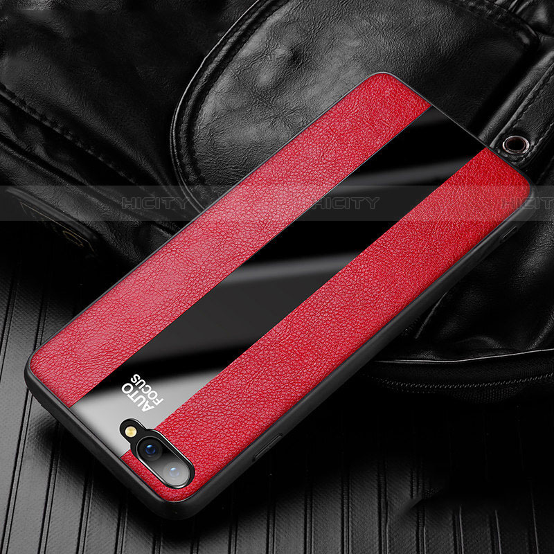 Custodia Silicone Morbida In Pelle Cover H01 per Oppo RX17 Neo Rosso