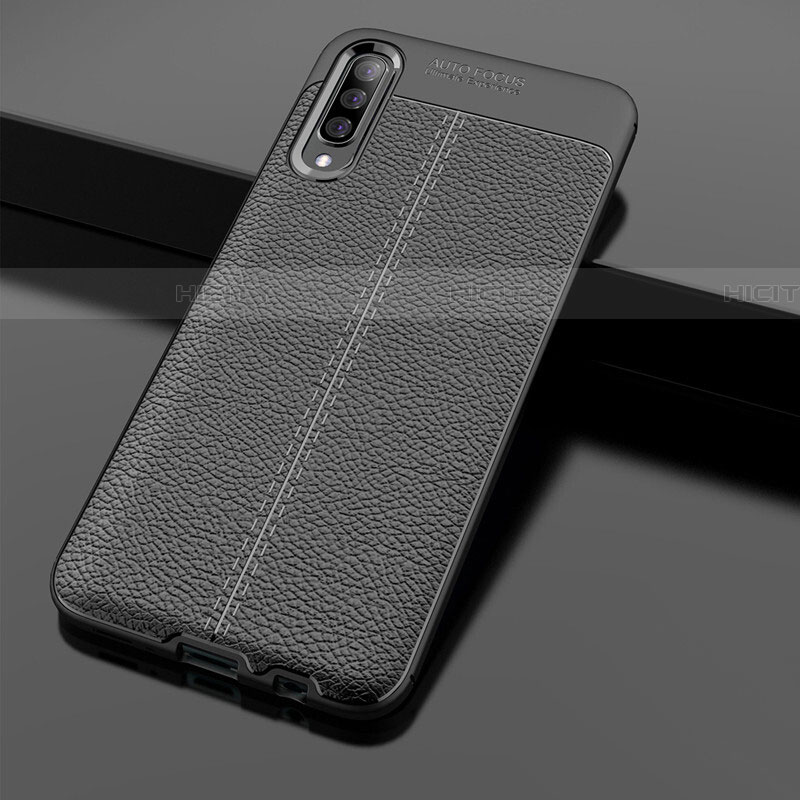 Custodia Silicone Morbida In Pelle Cover H01 per Samsung Galaxy A70 Nero