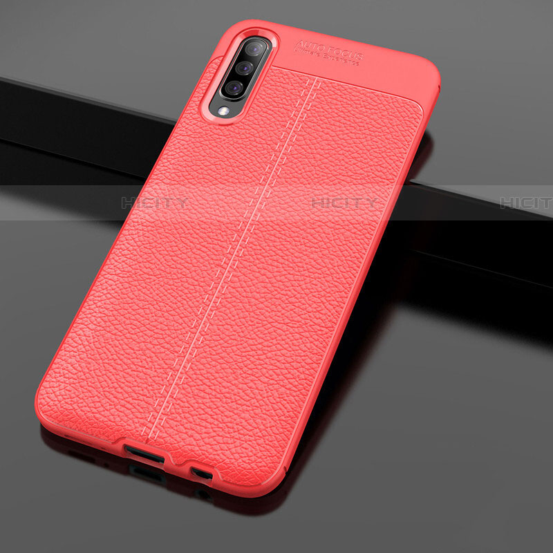 Custodia Silicone Morbida In Pelle Cover H01 per Samsung Galaxy A70S Rosso