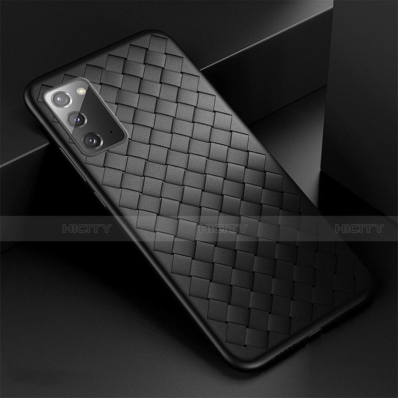 Custodia Silicone Morbida In Pelle Cover H01 per Samsung Galaxy Note 20 5G Nero