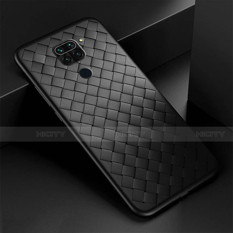 Custodia Silicone Morbida In Pelle Cover H01 per Xiaomi Redmi Note 9 Nero