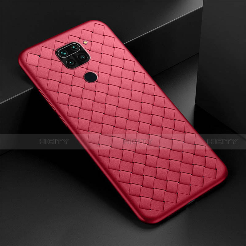 Custodia Silicone Morbida In Pelle Cover H01 per Xiaomi Redmi Note 9 Rosso