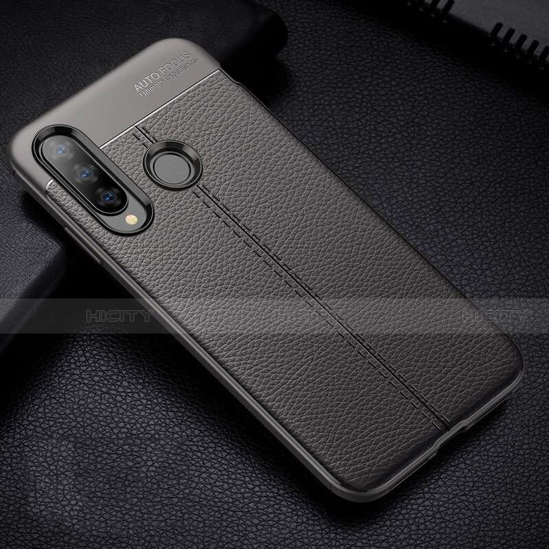 Custodia Silicone Morbida In Pelle Cover H02 per Huawei Nova 4e Nero