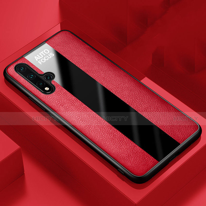 Custodia Silicone Morbida In Pelle Cover H02 per Huawei Nova 5 Rosso