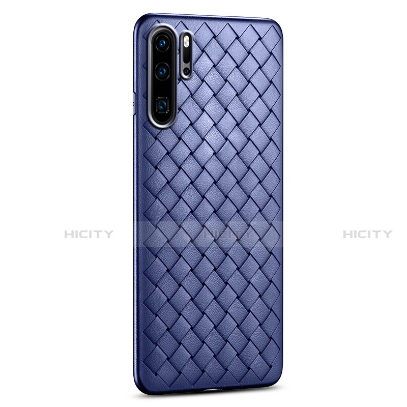 Custodia Silicone Morbida In Pelle Cover H02 per Huawei P30 Pro New Edition Blu