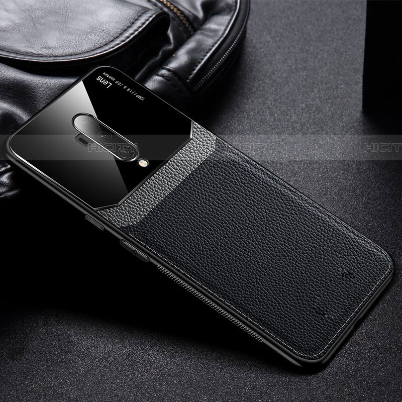 Custodia Silicone Morbida In Pelle Cover H02 per OnePlus 7T Pro Nero