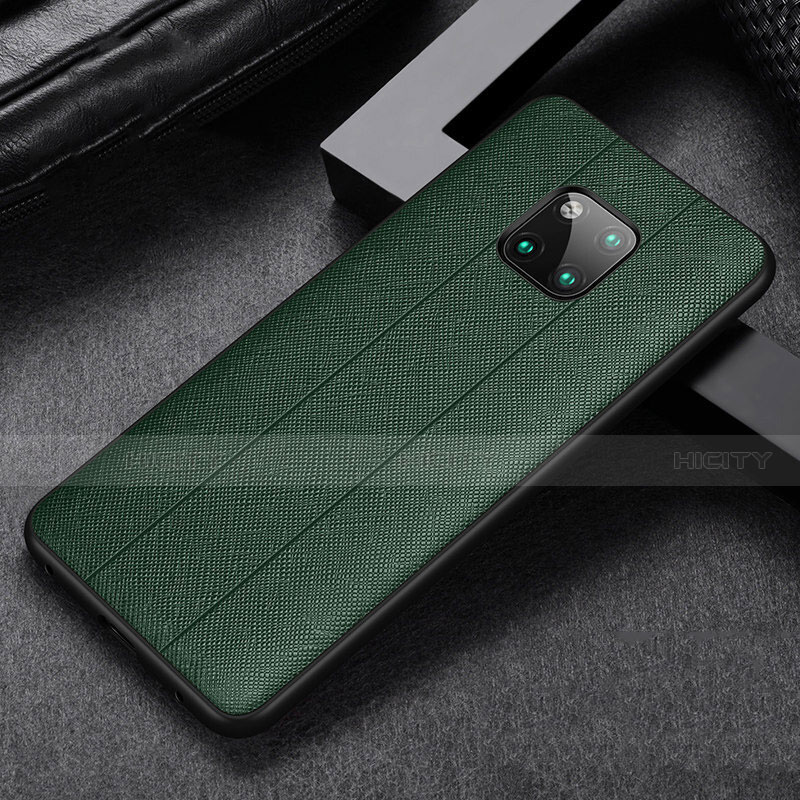 Custodia Silicone Morbida In Pelle Cover H03 per Huawei Mate 20 Pro Verde