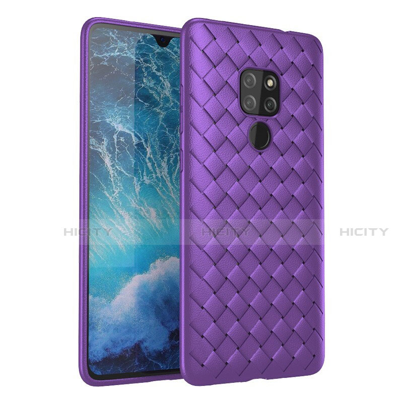 Custodia Silicone Morbida In Pelle Cover H03 per Huawei Mate 20 Viola