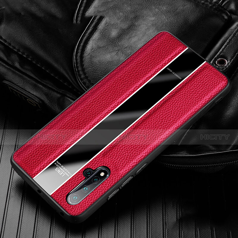 Custodia Silicone Morbida In Pelle Cover H03 per Huawei Nova 5 Pro Rosso