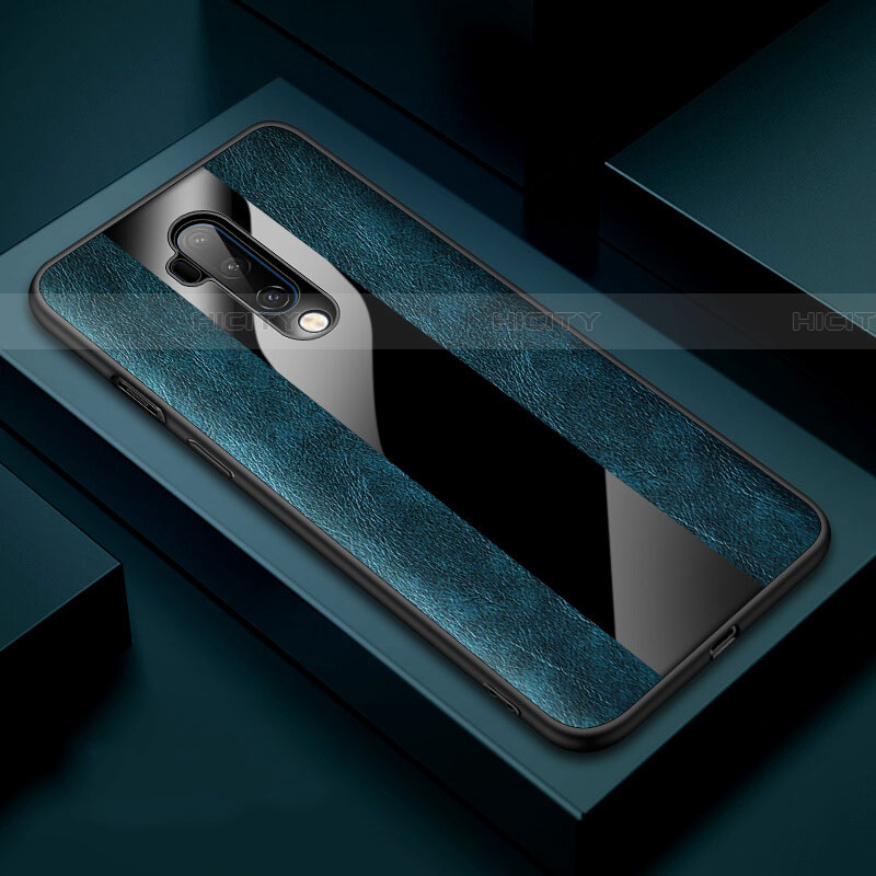 Custodia Silicone Morbida In Pelle Cover H03 per OnePlus 7T Pro Blu