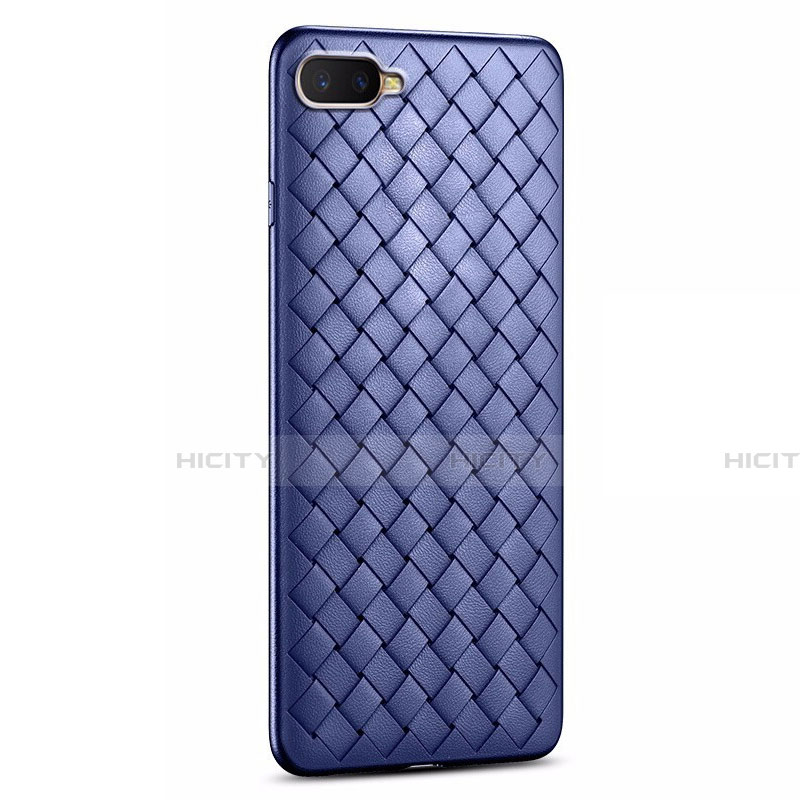 Custodia Silicone Morbida In Pelle Cover H03 per Oppo K1 Blu