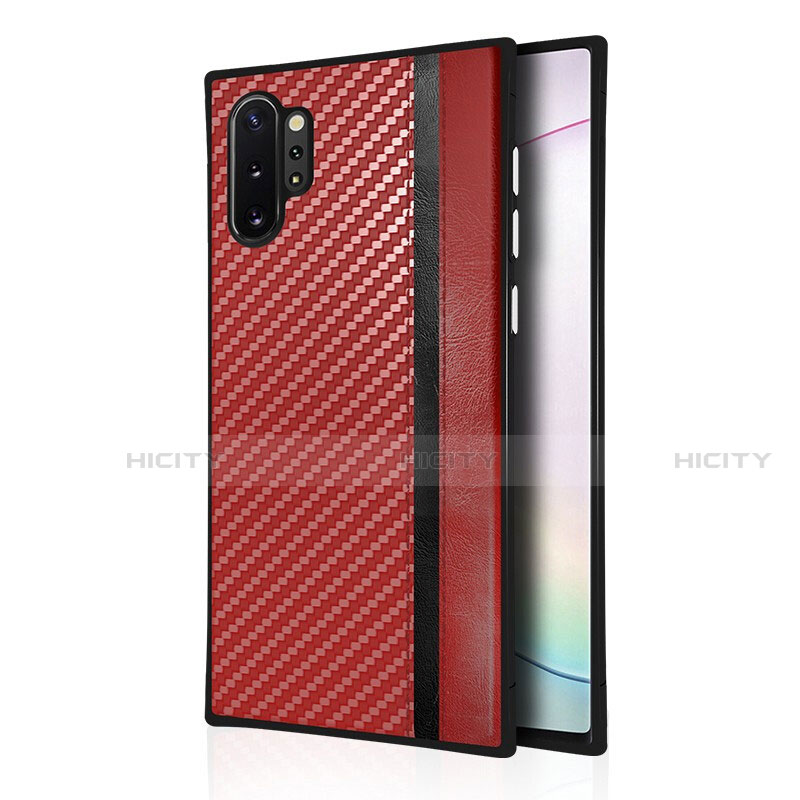 Custodia Silicone Morbida In Pelle Cover H03 per Samsung Galaxy Note 10 Plus Rosso