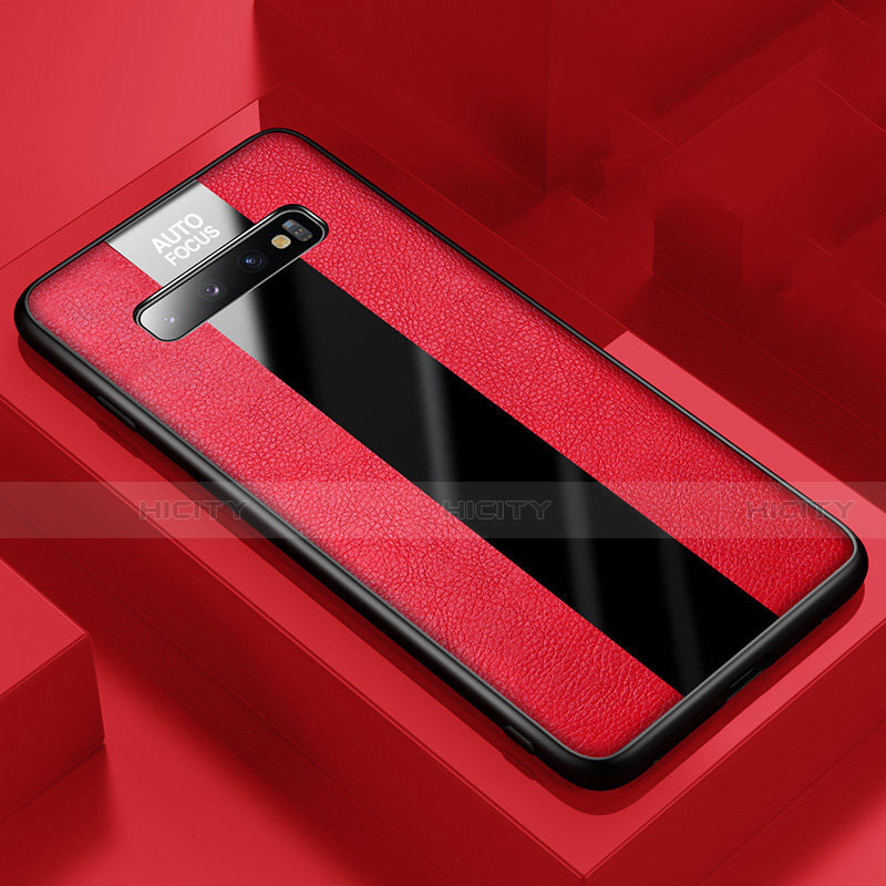 Custodia Silicone Morbida In Pelle Cover H03 per Samsung Galaxy S10 5G Rosso