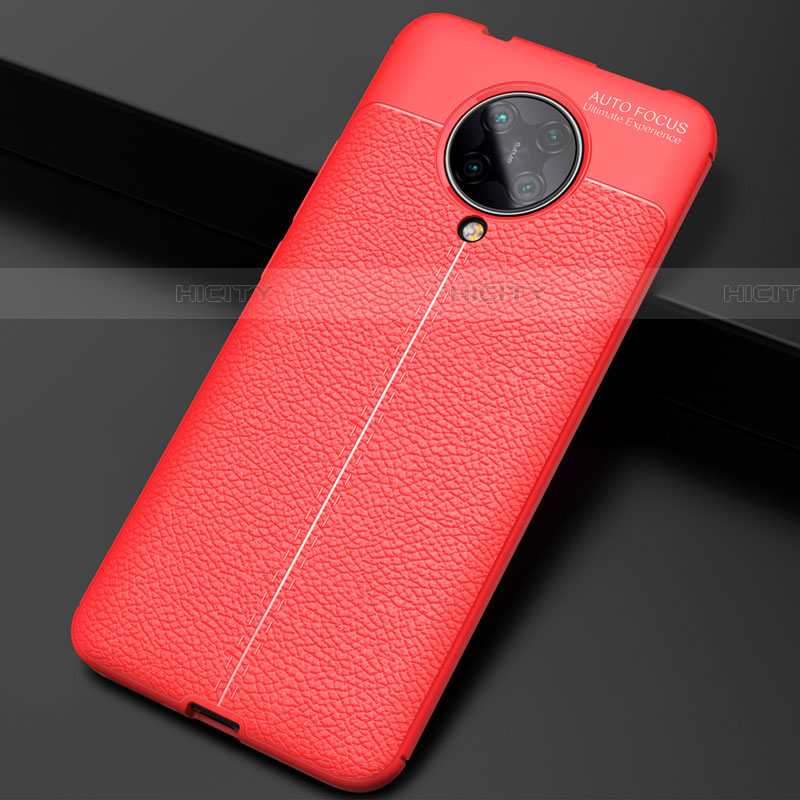 Custodia Silicone Morbida In Pelle Cover H03 per Xiaomi Poco F2 Pro Rosso