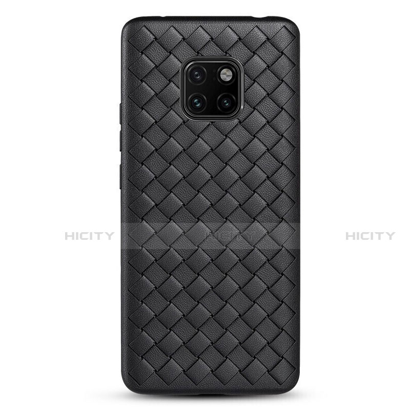 Custodia Silicone Morbida In Pelle Cover H04 per Huawei Mate 20 Pro Nero