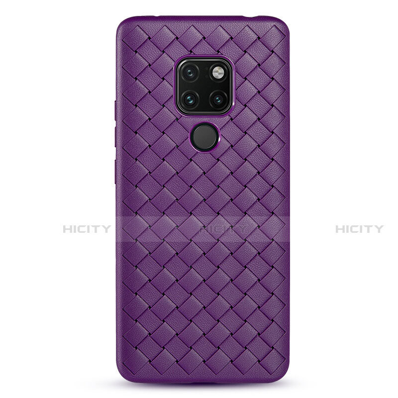 Custodia Silicone Morbida In Pelle Cover H04 per Huawei Mate 20 X 5G Viola