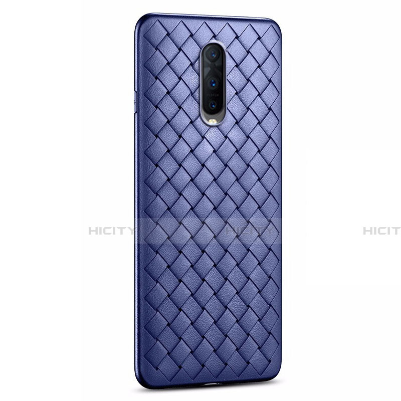 Custodia Silicone Morbida In Pelle Cover H04 per Oppo R17 Pro Blu