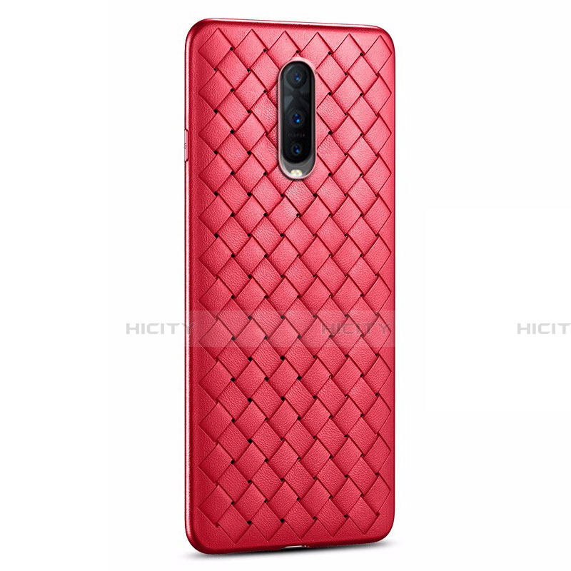 Custodia Silicone Morbida In Pelle Cover H04 per Oppo R17 Pro Rosso