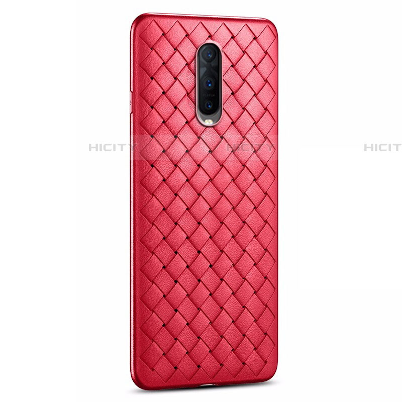 Custodia Silicone Morbida In Pelle Cover H04 per Oppo RX17 Pro Rosso