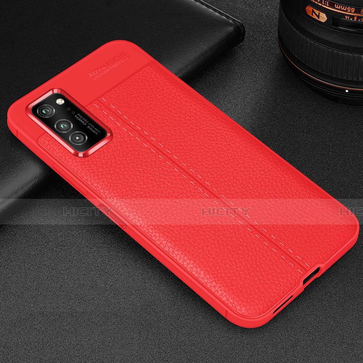 Custodia Silicone Morbida In Pelle Cover H05 per Huawei Honor V30 5G Rosso