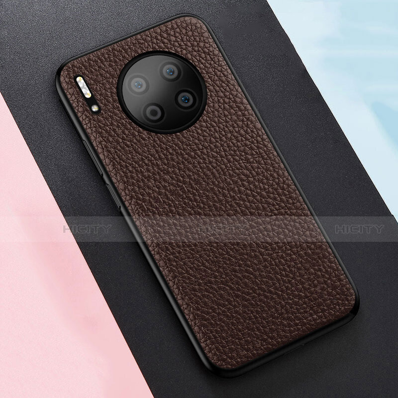 Custodia Silicone Morbida In Pelle Cover H05 per Huawei Mate 30 Pro 5G Marrone