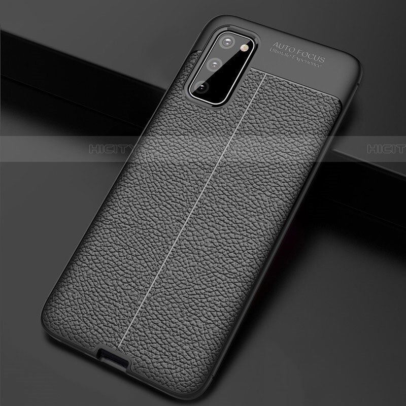 Custodia Silicone Morbida In Pelle Cover H05 per Samsung Galaxy S20 Nero