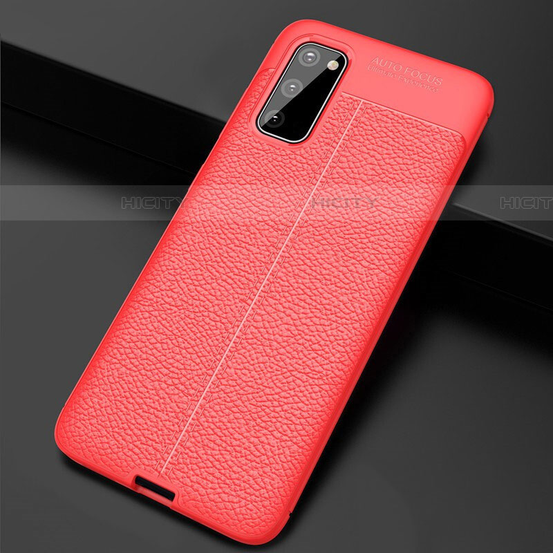 Custodia Silicone Morbida In Pelle Cover H05 per Samsung Galaxy S20 Rosso
