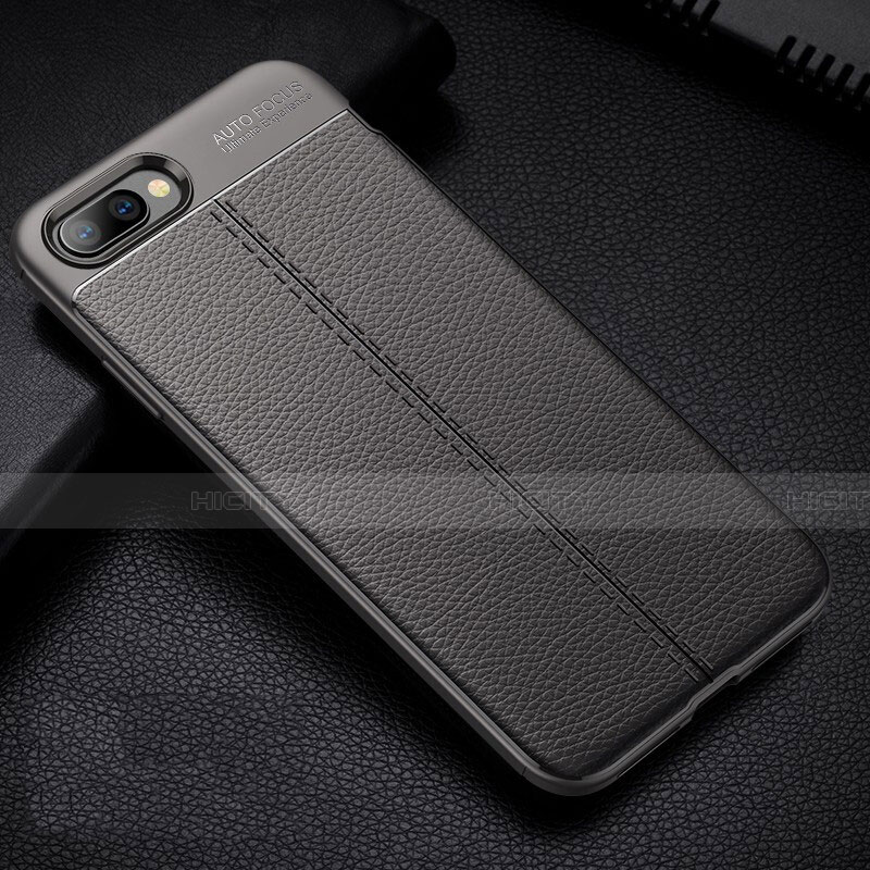 Custodia Silicone Morbida In Pelle Cover H07 per Oppo K1 Grigio