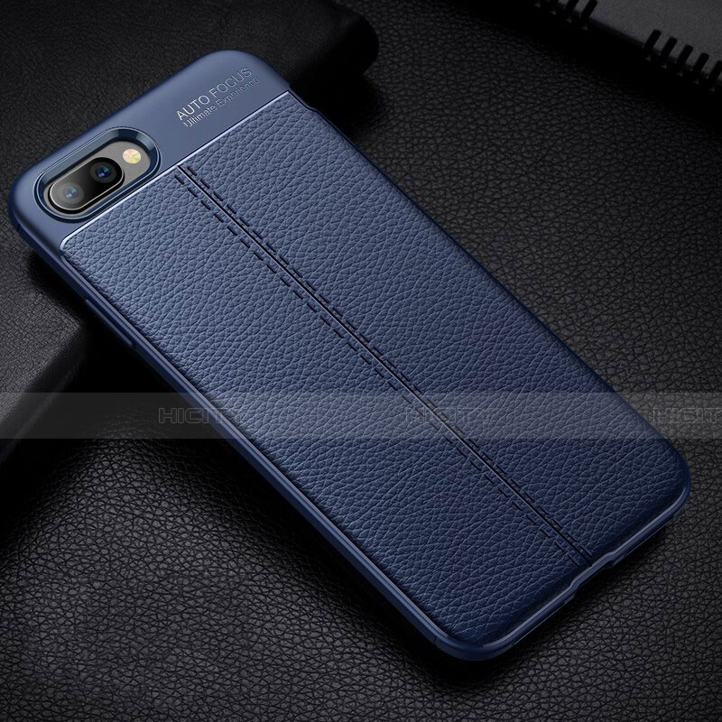 Custodia Silicone Morbida In Pelle Cover H07 per Oppo R17 Neo Blu