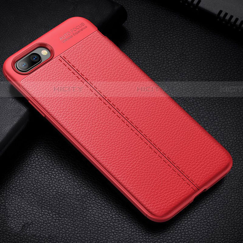 Custodia Silicone Morbida In Pelle Cover H07 per Oppo RX17 Neo Rosso