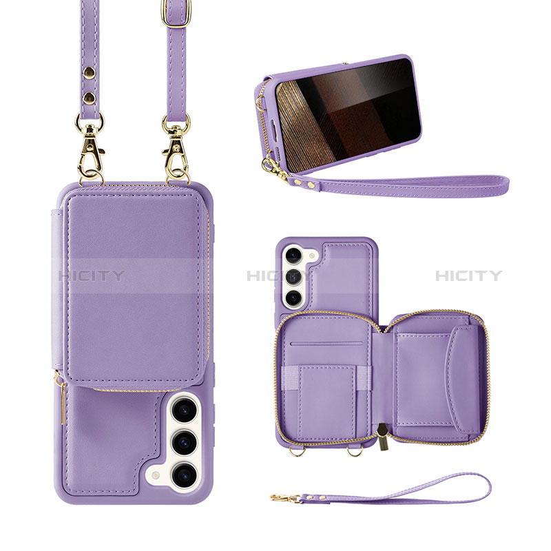 Custodia Silicone Morbida In Pelle Cover JM1 per Samsung Galaxy S24 5G Viola