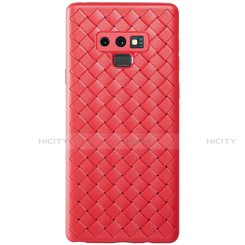 Custodia Silicone Morbida In Pelle Cover L01 per Samsung Galaxy Note 9 Rosso